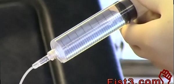  Men having anal gay sex with boys First Time Saline Injection for